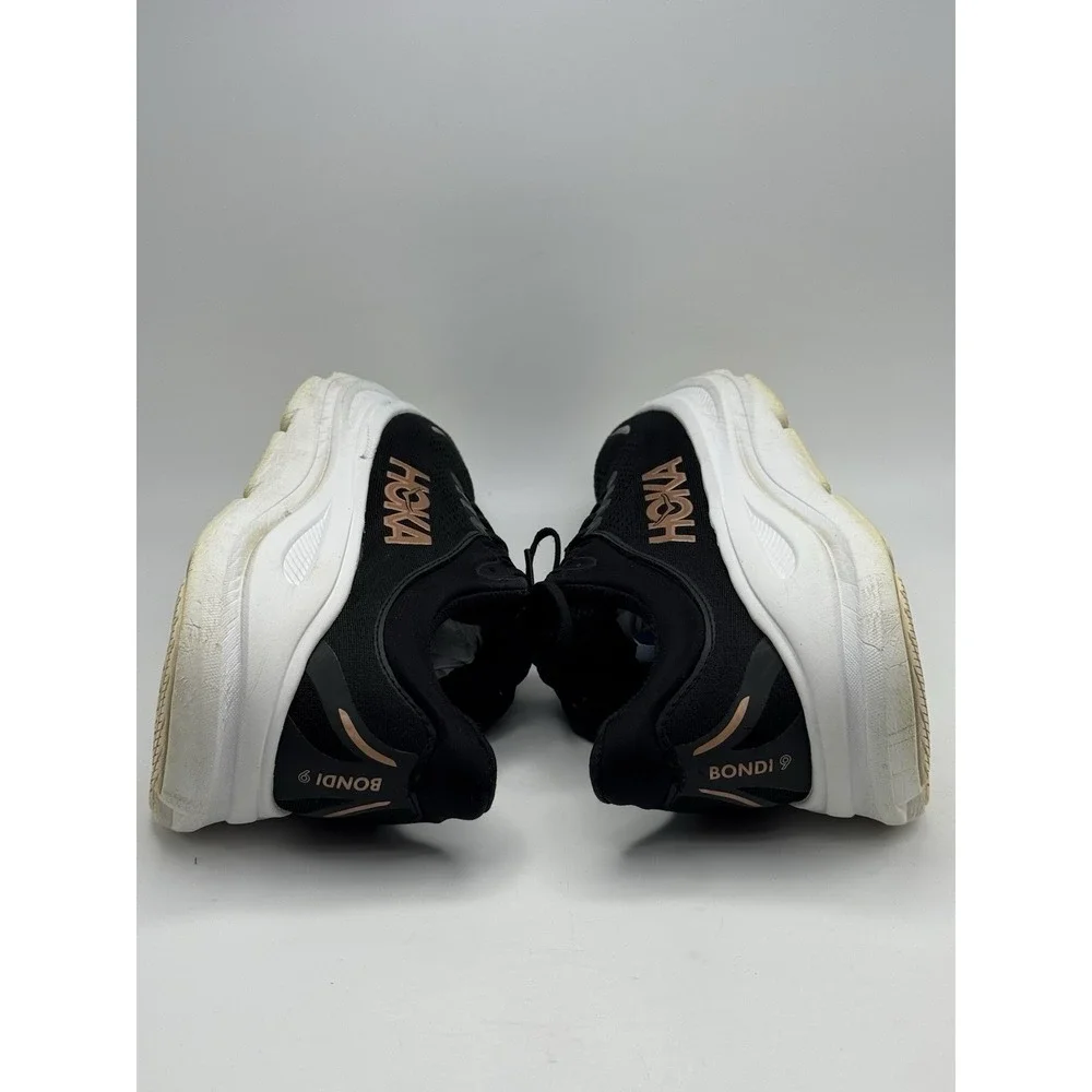 Hoka Bondi 9 Women's Running Shoes Black/Gold/White Size 9.5B